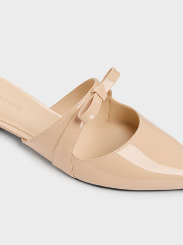 Kaleen Patent Pointed Mules, Nude, hi-res