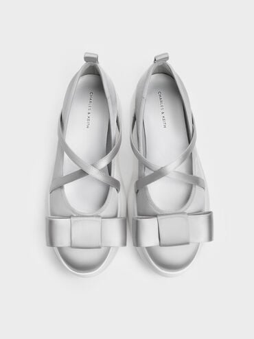 Sepatu Mary Janes Platform Bow Brantley, Grey, hi-res