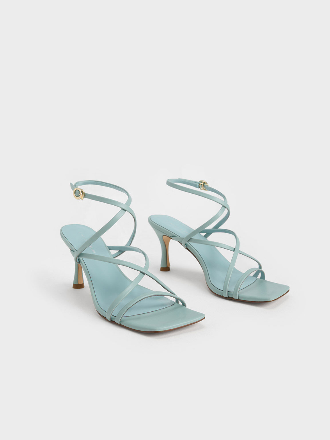 Crossover Strappy Sandals, Blue, hi-res