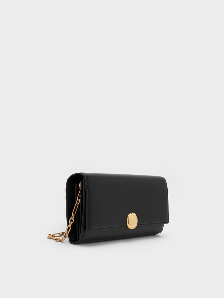 Dompet on-chain Behn Metallic Accent, Black, hi-res