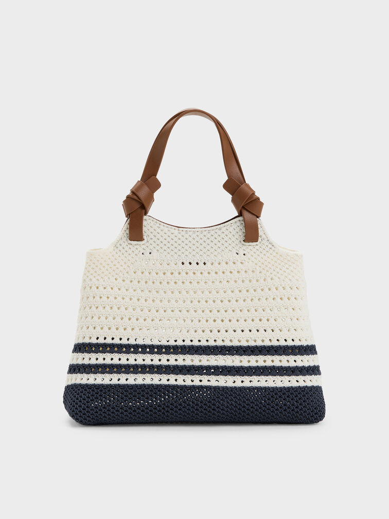 Tas Tote Knitted Striped Ida Mini, Multi, hi-res