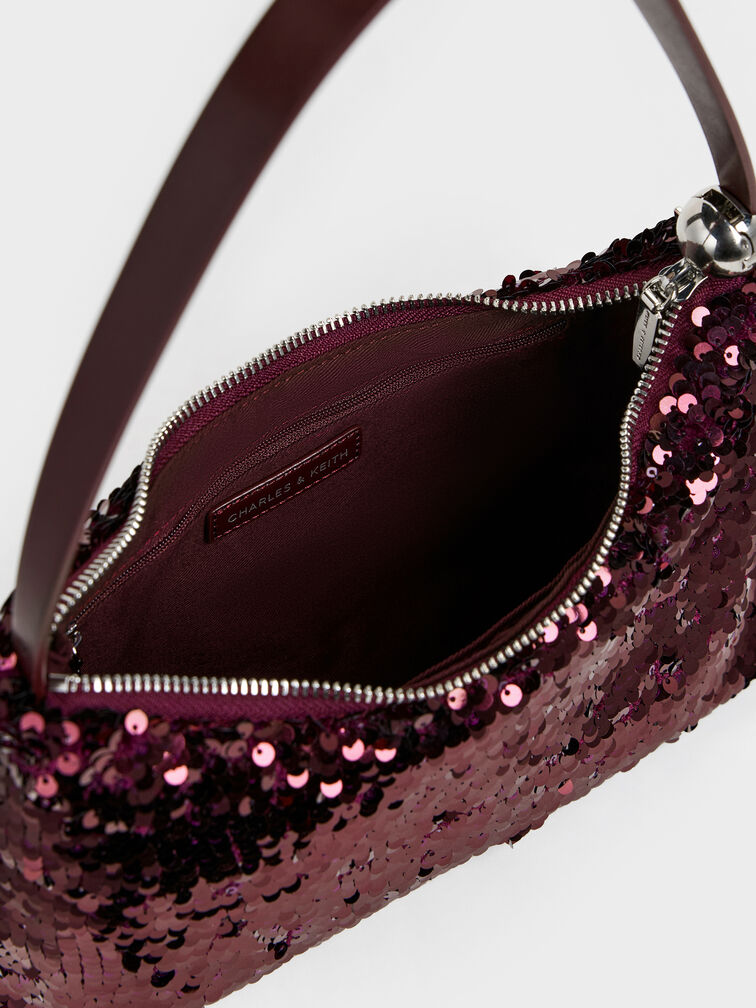 Tas Sequinned Two-Way Jesmyn, Burgundy, hi-res