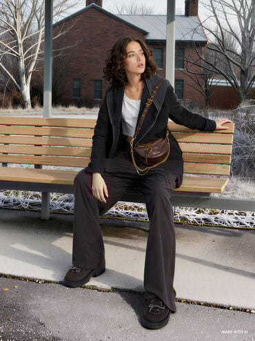 Tas Selempang Half-Moon Philomena, Distressed Coffee, hi-res