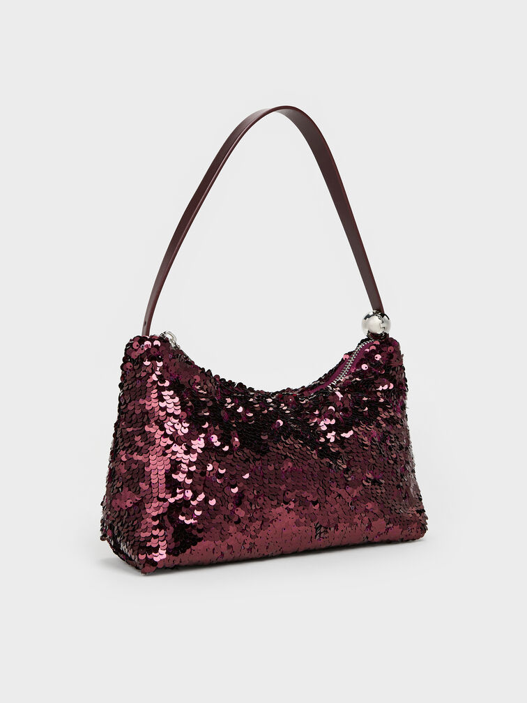 Tas Sequinned Two-Way Jesmyn, Burgundy, hi-res