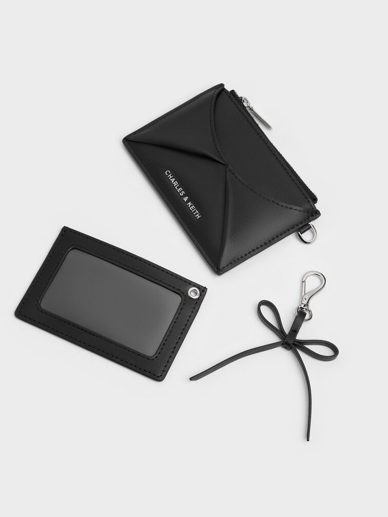 Card Holder Panelled Bow Hazel, Noir, hi-res