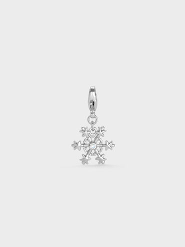 Gantungan Snowflake Crystal Embellished Athalia, Silver, hi-res