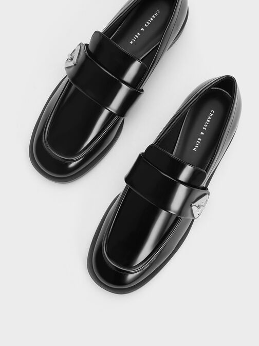 Sepatu Loafers Trice Metallic Accent, Black Box, hi-res
