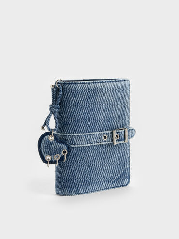 Dompet Holder Paspor Belted Heart Rey Denim, Denim Blue, hi-res