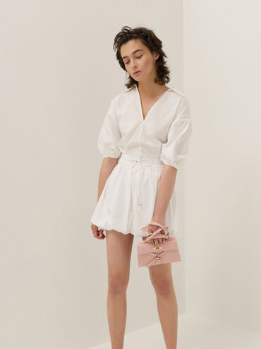 Tas Top Handle Knotted-Belt Tricha, Pink, hi-res