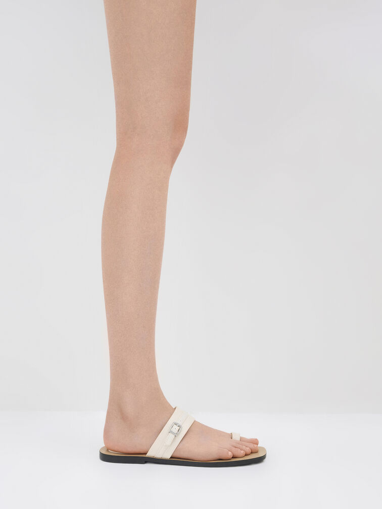 Sandal Toe-Ring Buckled, Chalk, hi-res