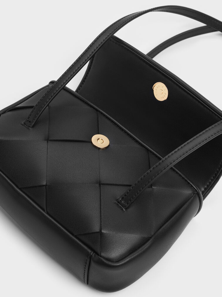 Tas Bahu Meribel Woven, Black, hi-res