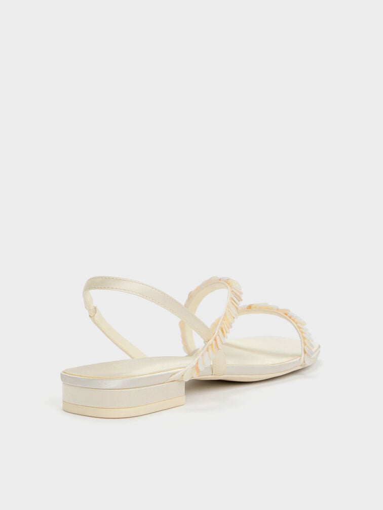 Sandal Strappy Sequinned Briella, Cream, hi-res