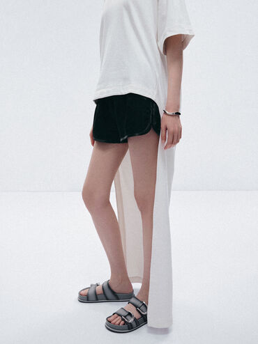 Sandal Gabine Buckled Ombre Leather, Light Grey, hi-res