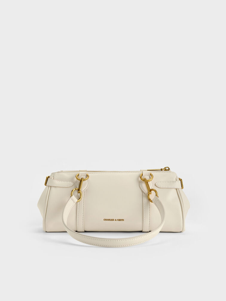 Tas Bahu Elongated Metallic-Accent Gwynne, Cream, hi-res