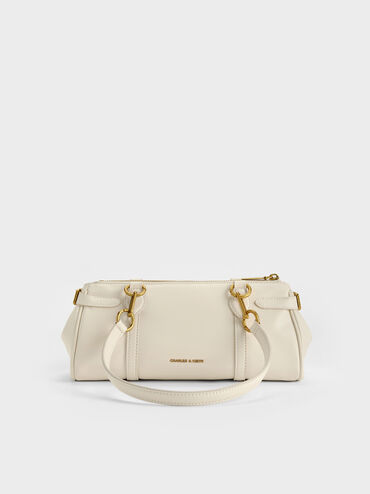 Tas Bahu Elongated Metallic-Accent Gwynne, Cream, hi-res