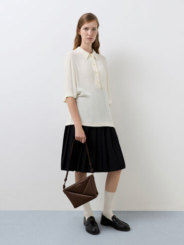 Tas Selempang Geometric Midori, Espresso Brown, hi-res