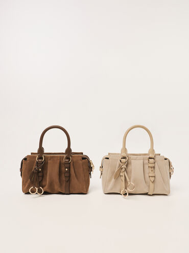 Britton Top Handle Tote Bag, Mocha Brown, hi-res