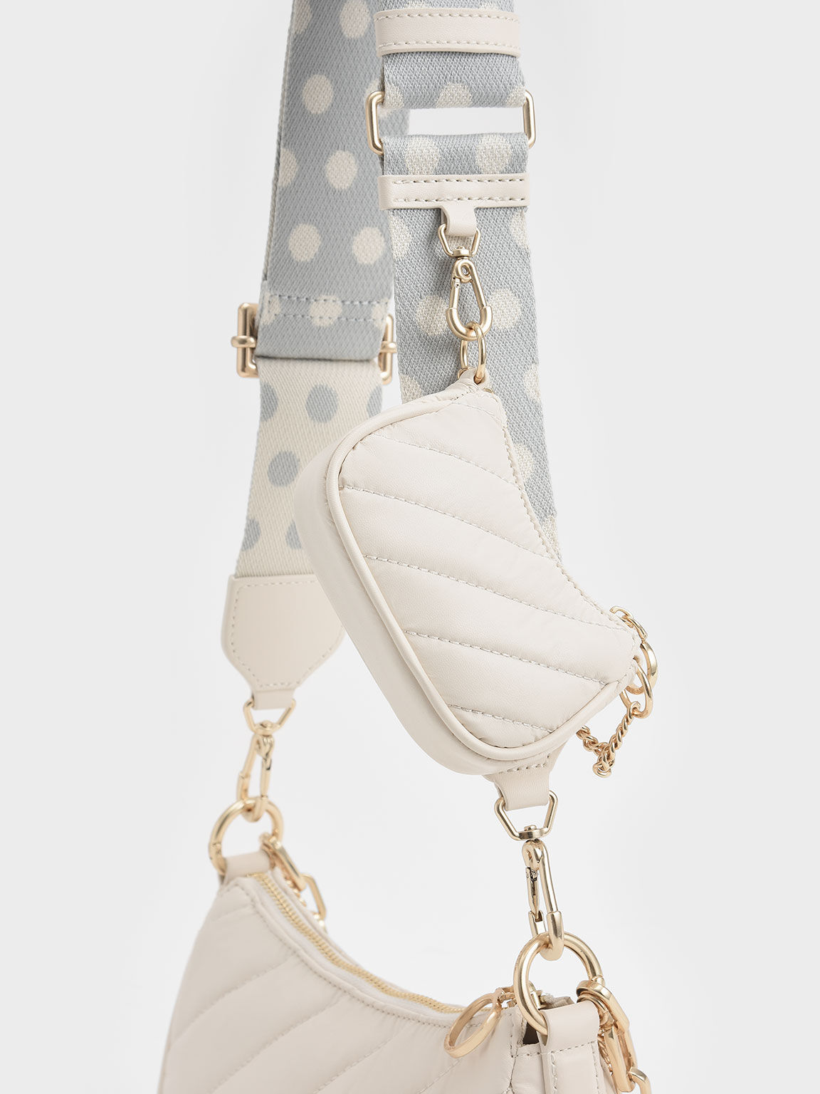 Chailly Chain Handle Crossbody Bag & Pouch, Cream, hi-res