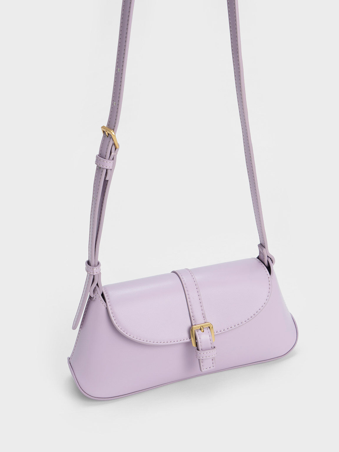 Annelise Double Belted Shoulder Bag, Lilac, hi-res
