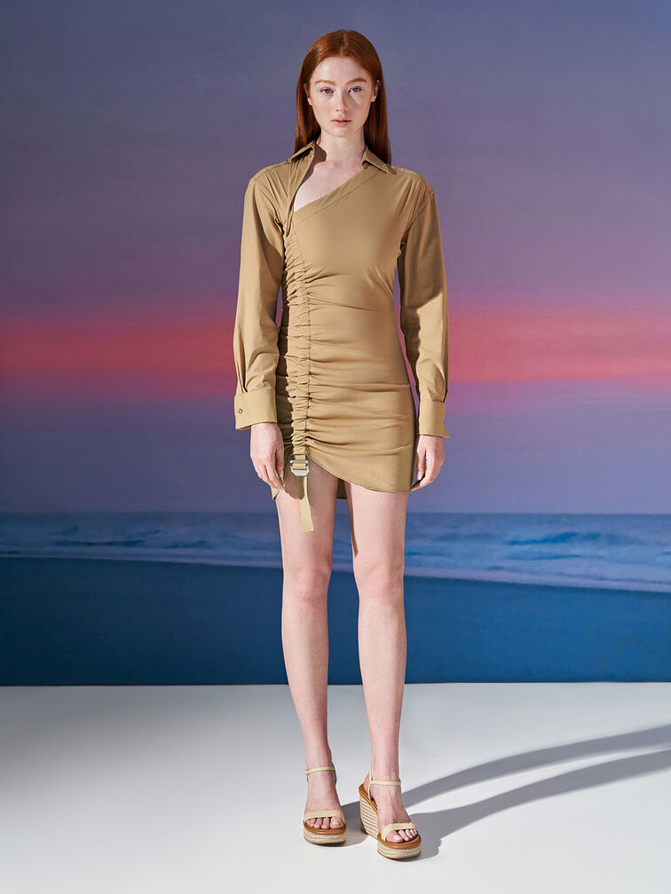 Sepatu Wedges Espadrille Woven, Sand, hi-res