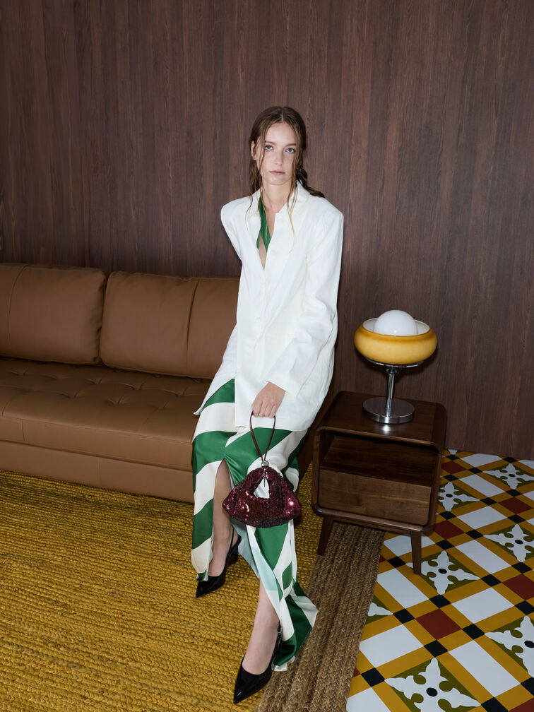 Tas Sequinned Two-Way Jesmyn, Burgundy, hi-res