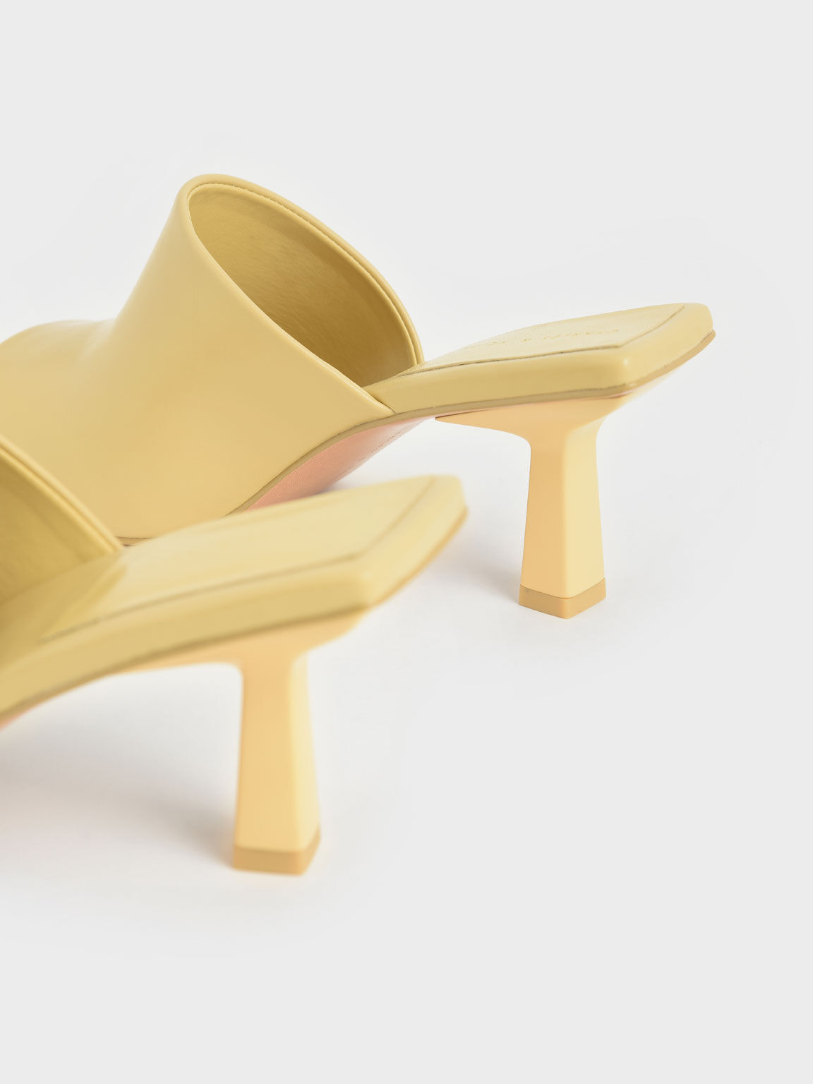 Sandal Asymmetric Square Toe Mules, Yellow, hi-res