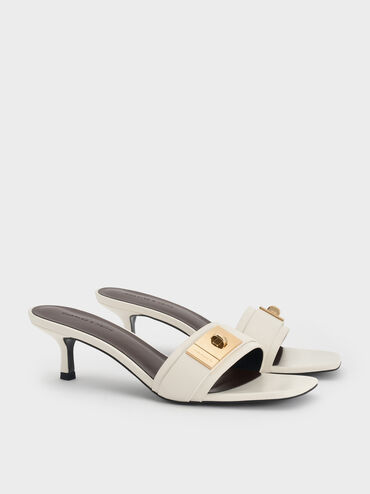 Sepatu Mules Kitten-Heel Aelin, White, hi-res