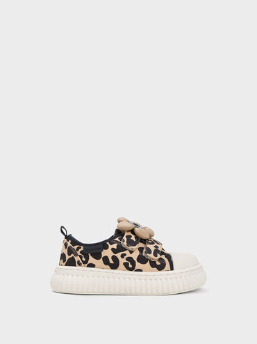 Sepatu Sneakers Girls' Puffy Flower, Sand, hi-res