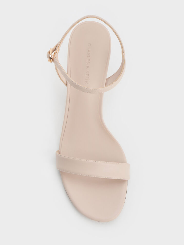 Oleana Clear Trapeze-Heel Sandals, Light Pink, hi-res
