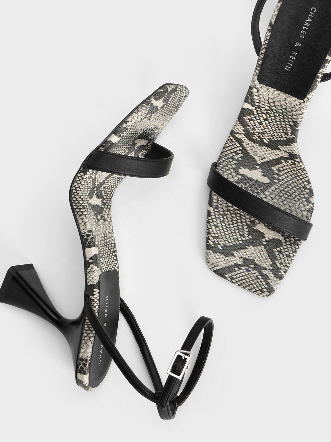Sandal Ankle Strap Snake-Print, Animal Print Natural, hi-res