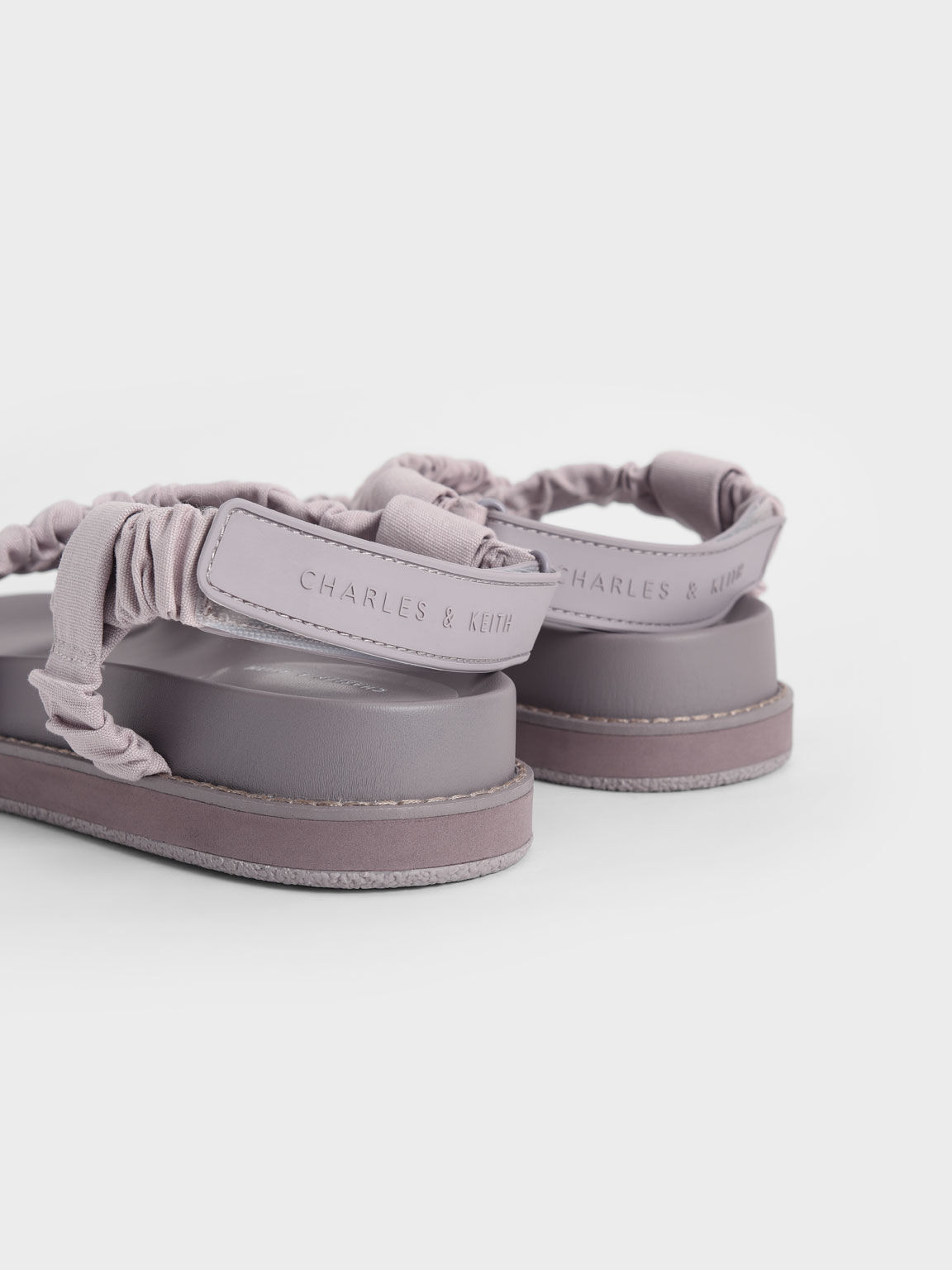 Sandal Canvas Ruched Crossover, Lilac, hi-res