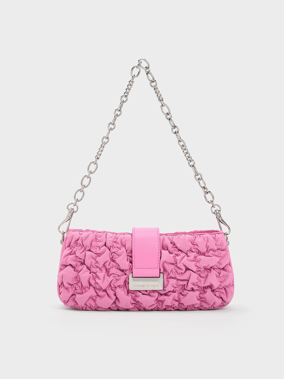 Ruched nylon shoulder bag outlet