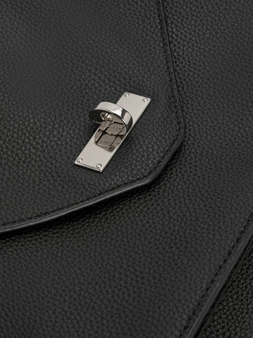 Chance Turn-Lock Top-Handle Bag, Noir, hi-res