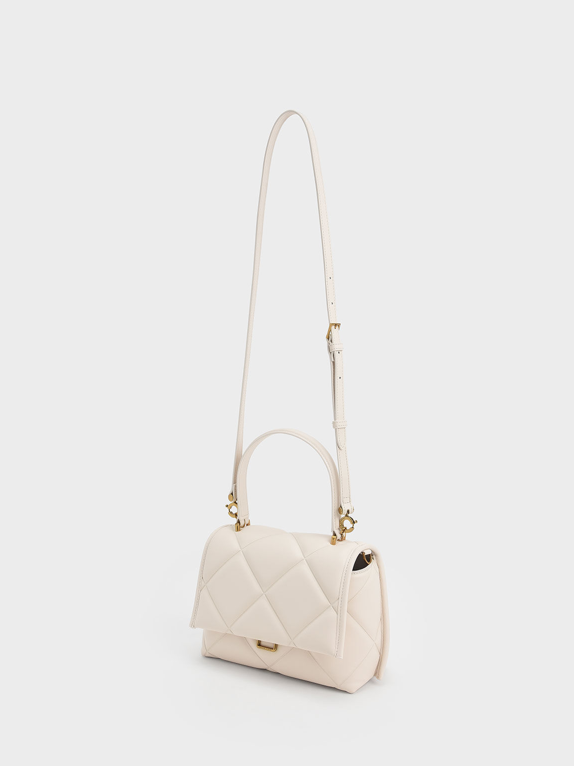 Cream Gemma Chunky Chain Link Quilted Bag - CHARLES & KEITH ID