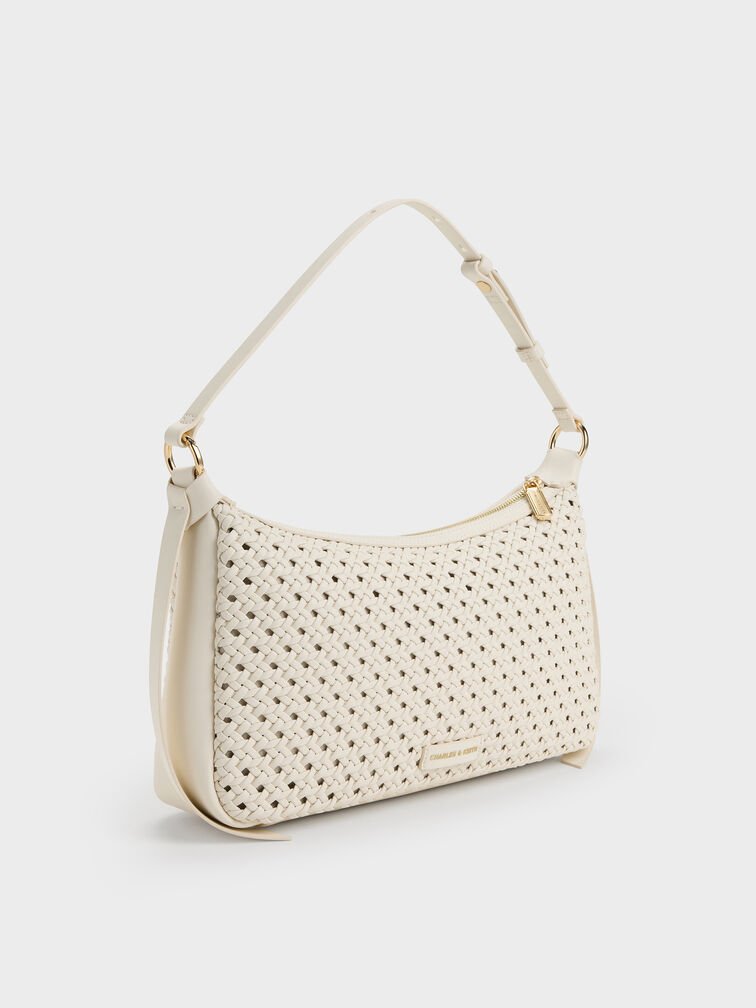 Tas Bahu Woven Calla, Cream, hi-res