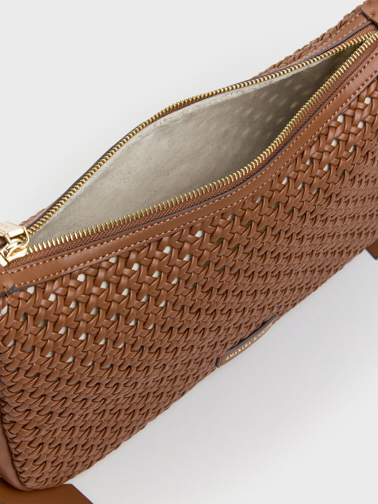 Tas Bahu Woven Calla, Chocolate, hi-res