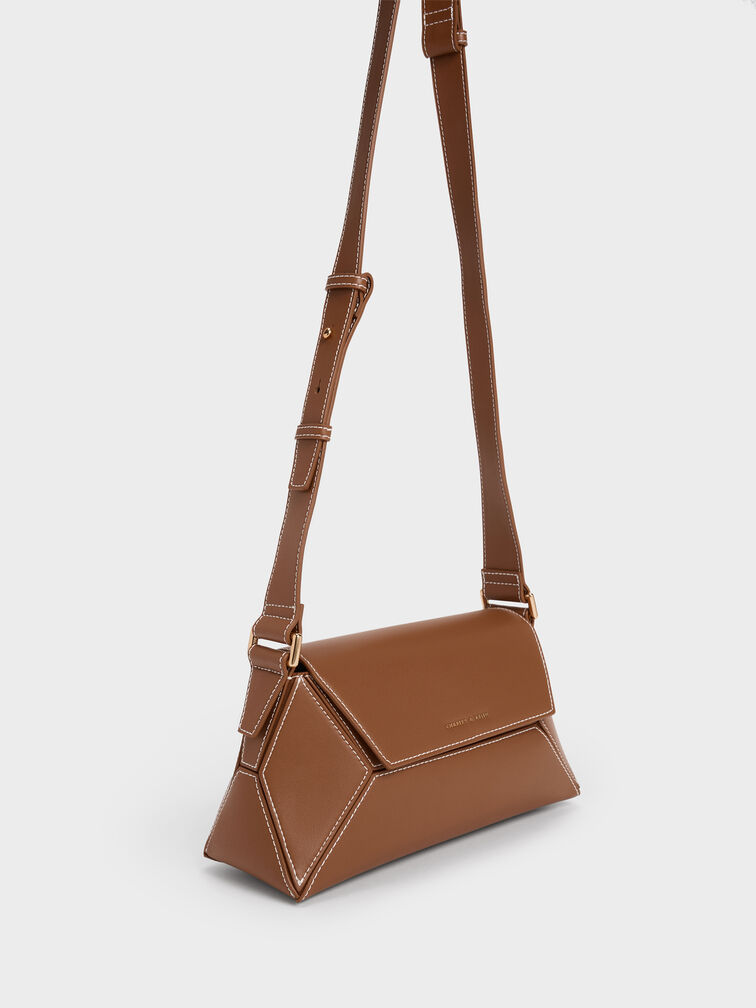 Tas Bahu Geometric Nasrin, Chocolate, hi-res
