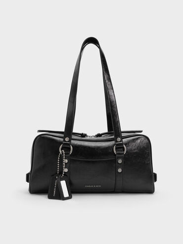 Tas Bahu Studded Tatiana, Noir, hi-res