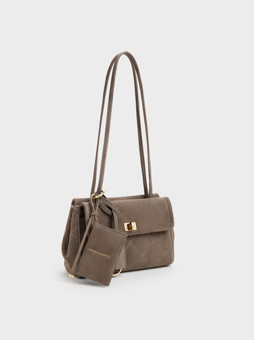 Tas Tote Quilted Apfra, Stone Grey, hi-res