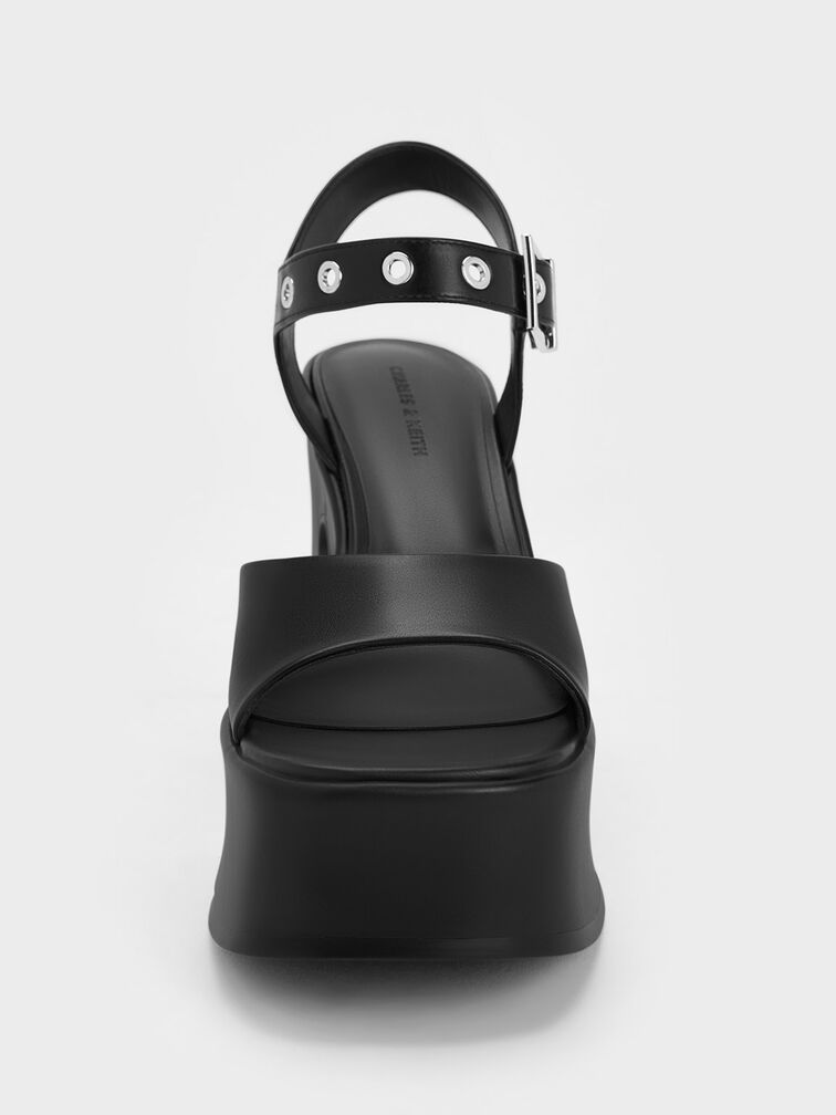 Sandal Platform Grommet Ankle-Strap Jocelyn, Black, hi-res