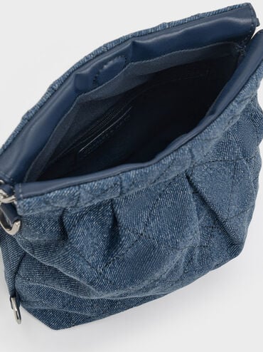 Backpack Chain-Handle Two-Way Duo Denim, Denim Blue, hi-res