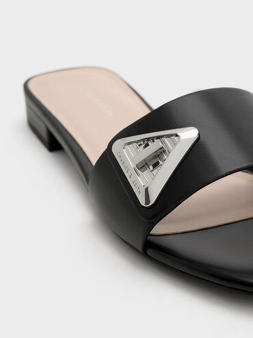 Sandal Slide Trice Metallic Accent, Black, hi-res