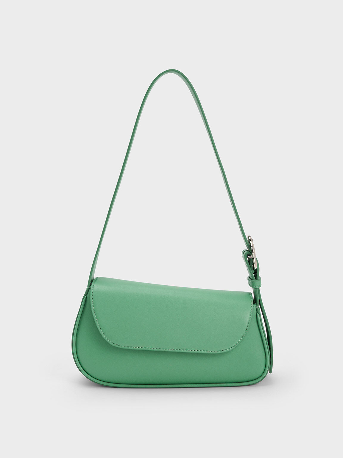 Petra Asymmetrical Front Flap Bag, Green, hi-res
