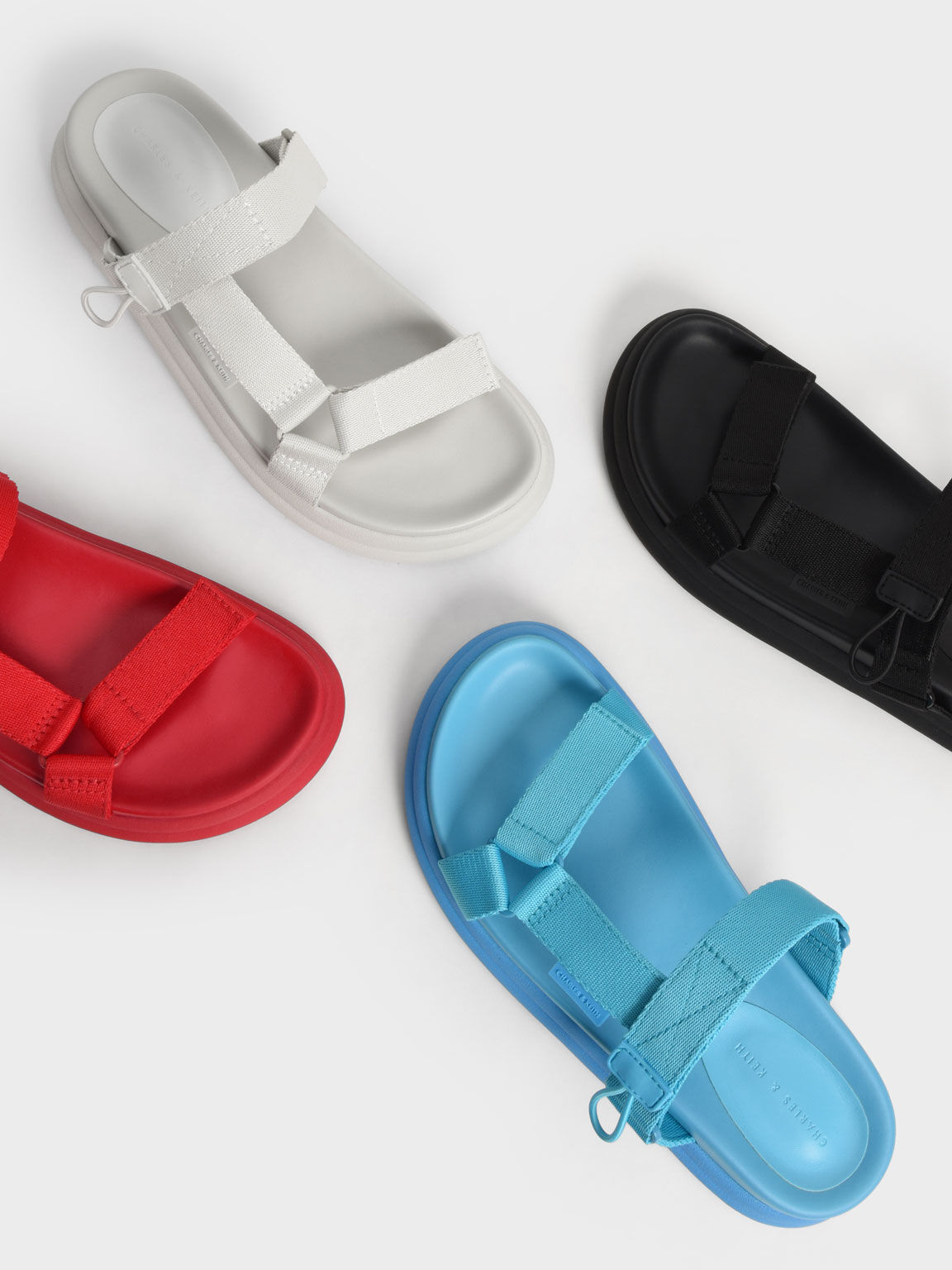 Red Sandal Sport Polyester Velcro Strap 