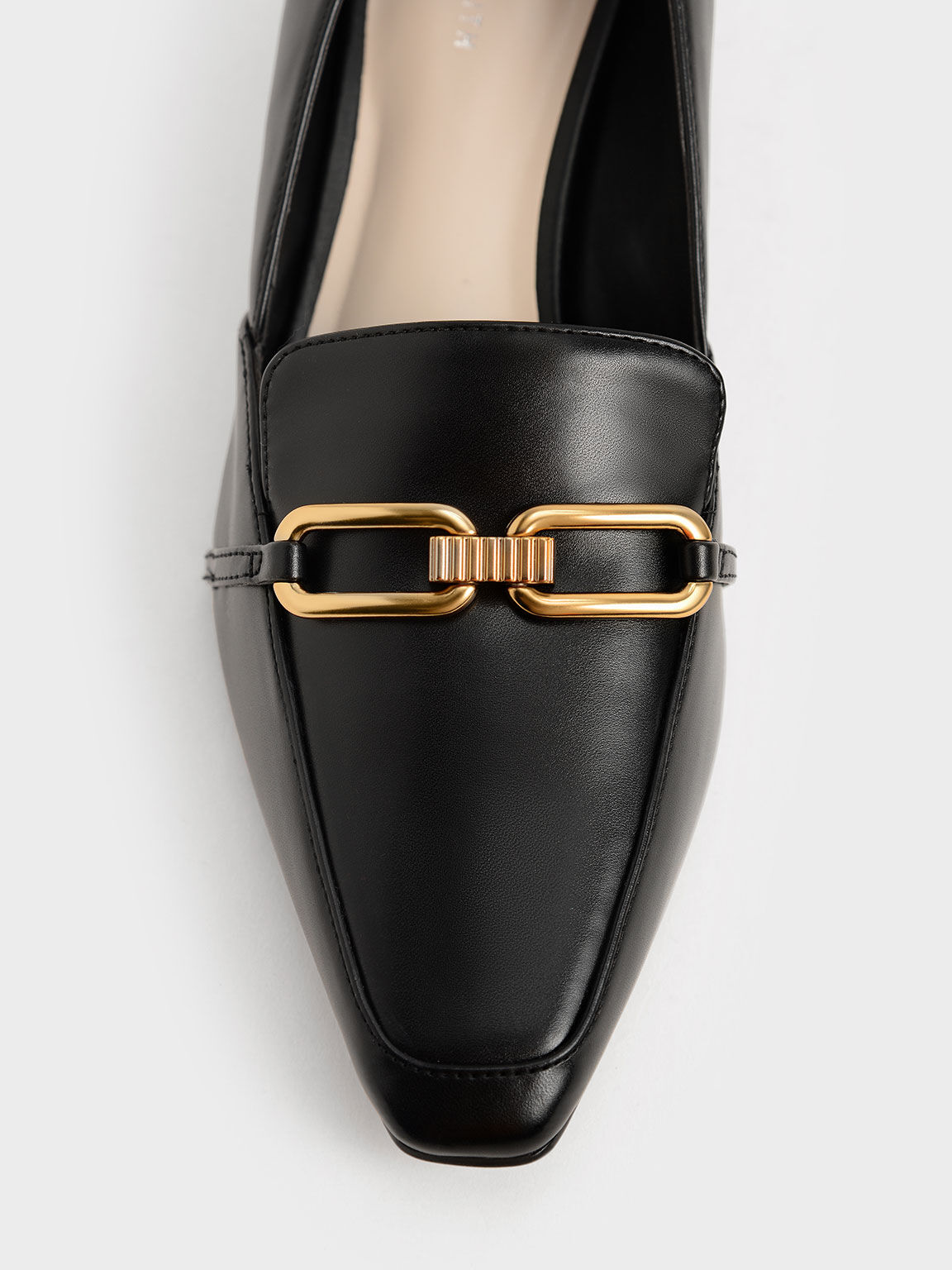 Sepatu Loafer Chain-Link, Black, hi-res