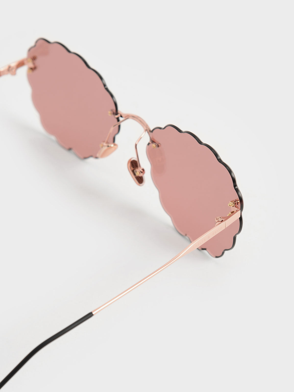 Scalloped Butterfly Sunglasses, Rose Gold, hi-res