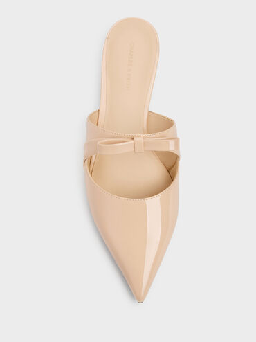 Kaleen Patent Pointed Mules, Nude, hi-res