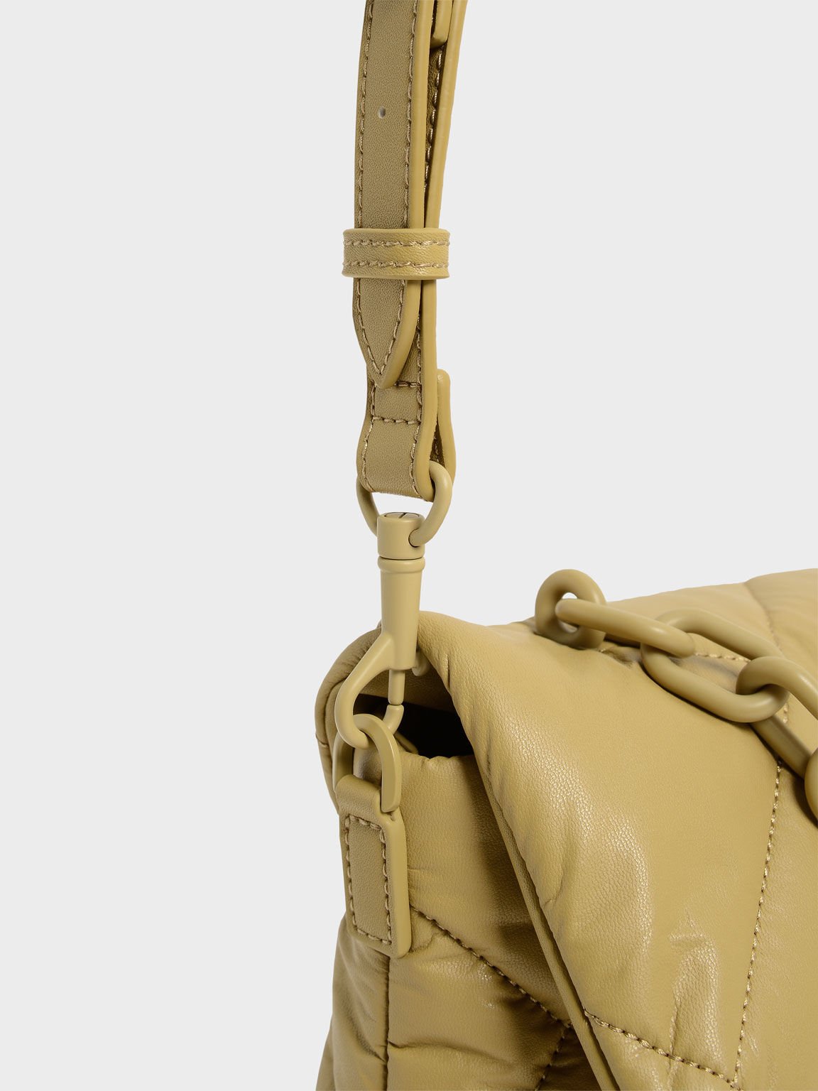 Lin Puffer Chain Shoulder Bag, Sand, hi-res