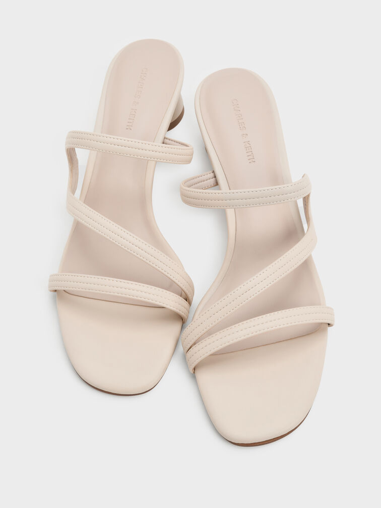 Sepatu Mules Wavy Strap Arden, Chalk, hi-res