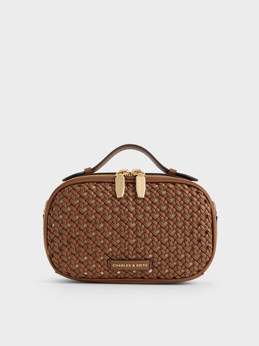 Tas Selempang Woven Azure, Chocolate, hi-res